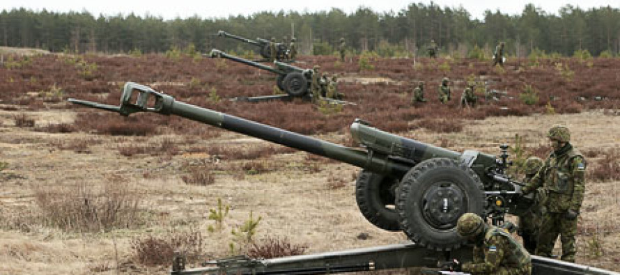 Эстонские артиллеристы в Адажи