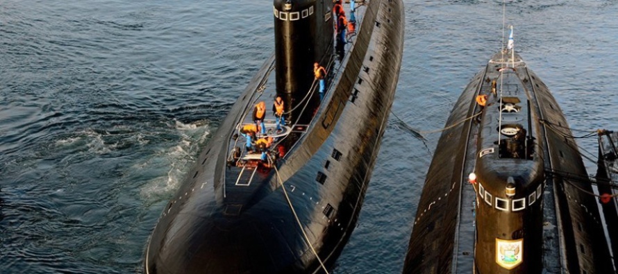 Пуск ракетного комплекса «Калибр» с подводной лодки