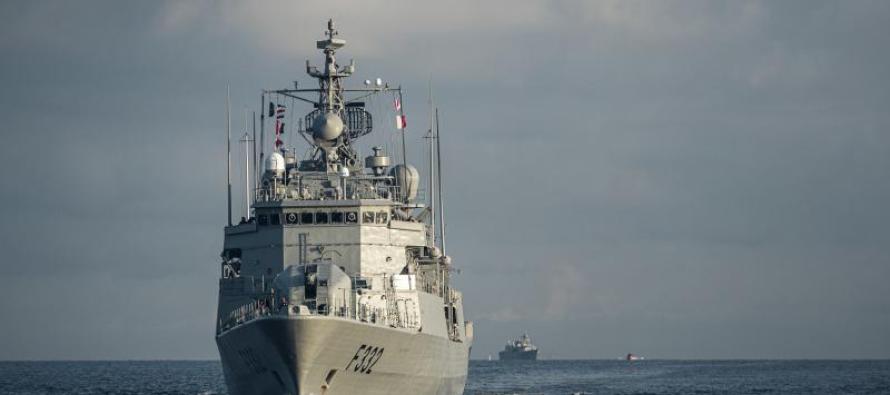 Совместные учения кораблей Латвийских морских сил и 1-й постоянной военно-морской группы НАТО