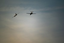 Стратегические бомбардировщики ВВС США в небе над Арктикой