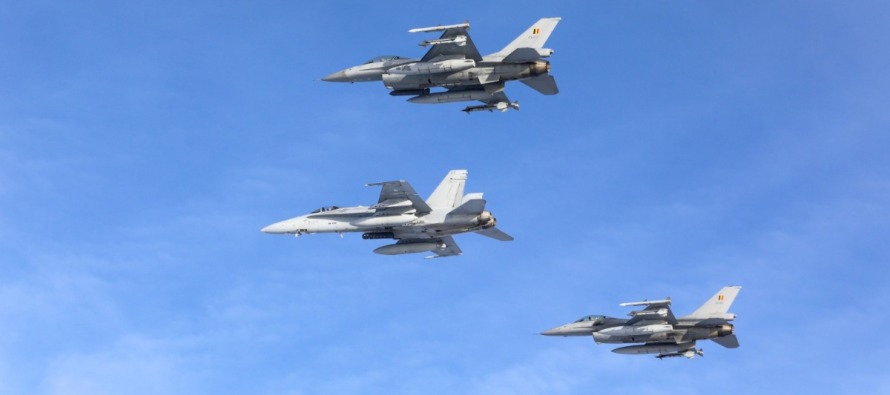 Совместные тренировки Бельгийских и Финских ВВС в небе над Финляндией